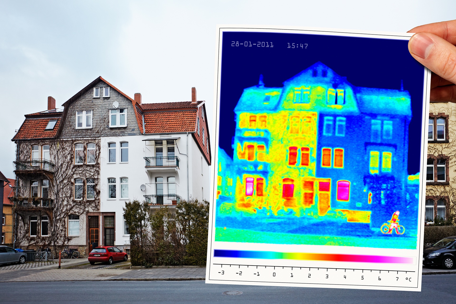 Wärmebild zeigt Energieverluste | Immobiliengutachter Mannheim